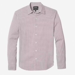 Bonobos Men's Pink Blue Plaid Tailored Fit Spread Collar Dress Shirt sz 17 x 34